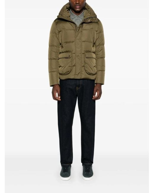 Herno Green Hooded Puffer Jacket for men