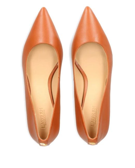 Ralph Lauren Brown Pointed Leather Pumps