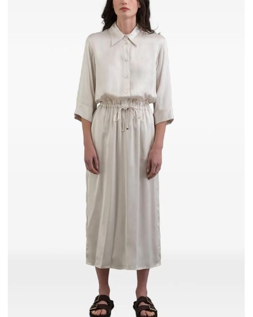 Moorer Gray Antea-Skr Midi Dress