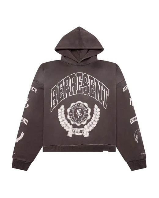 メンズ Represent ロゴ パーカー Brown