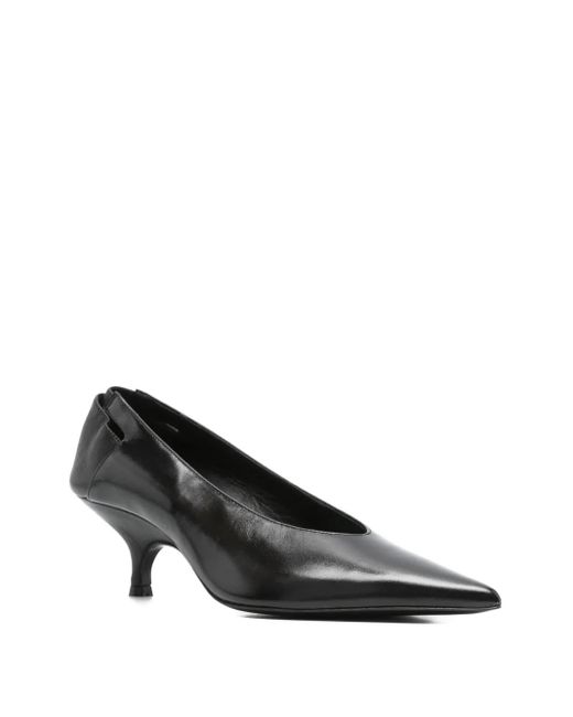 Gia Borghini Black 50Mm Sloane Pointed-Toe Kitten-Heel Pumps