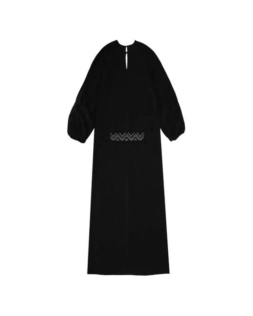 Fortela Black Gilberte Balloon-Sleeve Maxi Dress