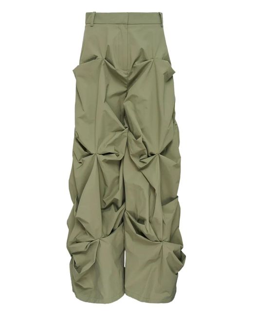Ganni Green Drapey Trousers