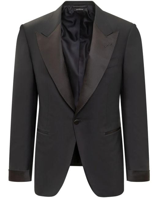 Blazer Con Doble Botonadura Tom Ford de hombre de color Black