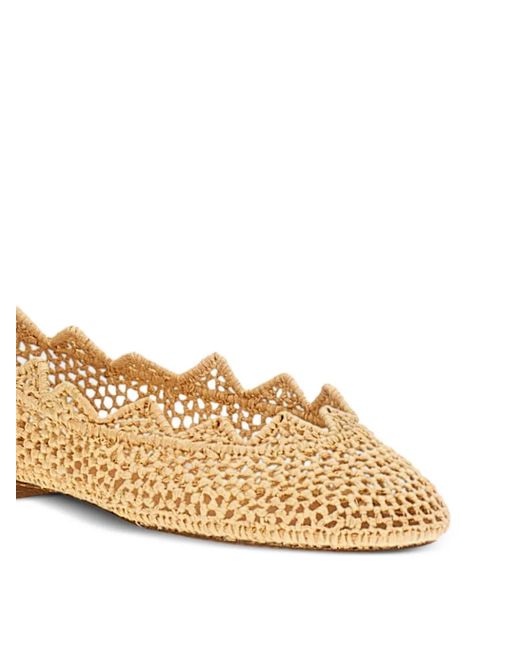Odissi Natural Harper Scalloped Ballet Flats