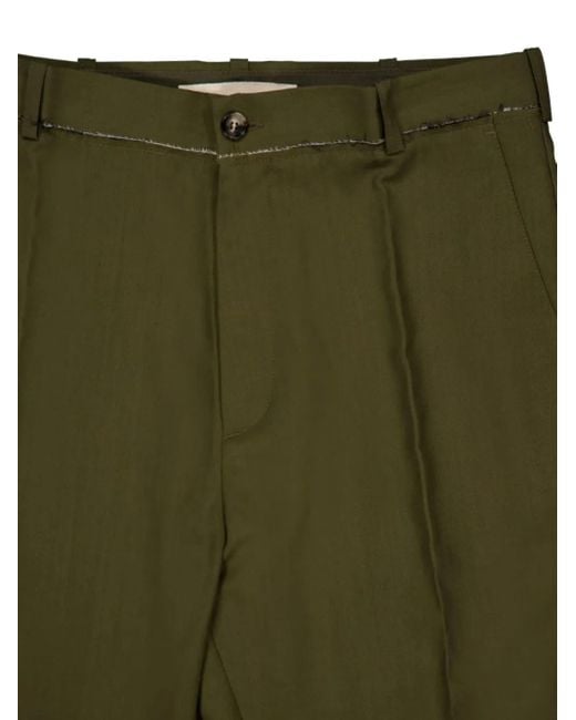 Marni Wollen Broek Met Geplooid Detail in het Green voor heren