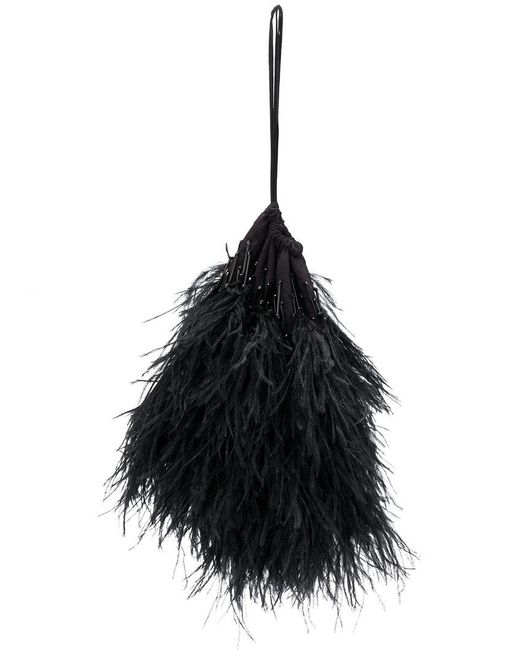 Attico Black Feather-embellished Bag