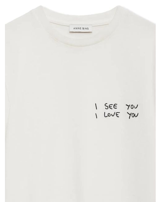 Anine Bing White Shelley Short-Sleeve T-Shirt