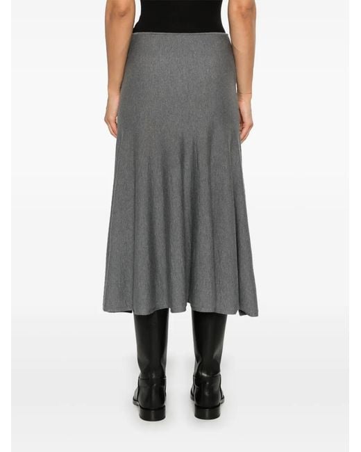 Khaite Gray Mayu Midi Skirt