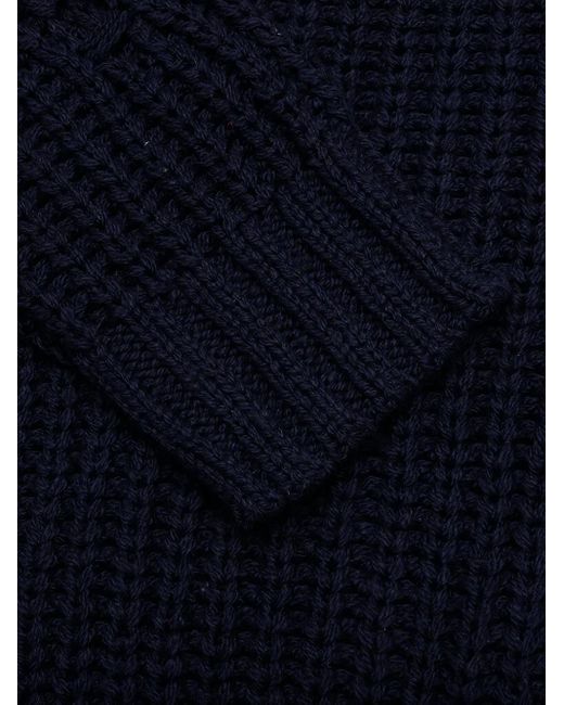 Neighborhood Blue Stitch-Detail Crew-Neck Sweater for men