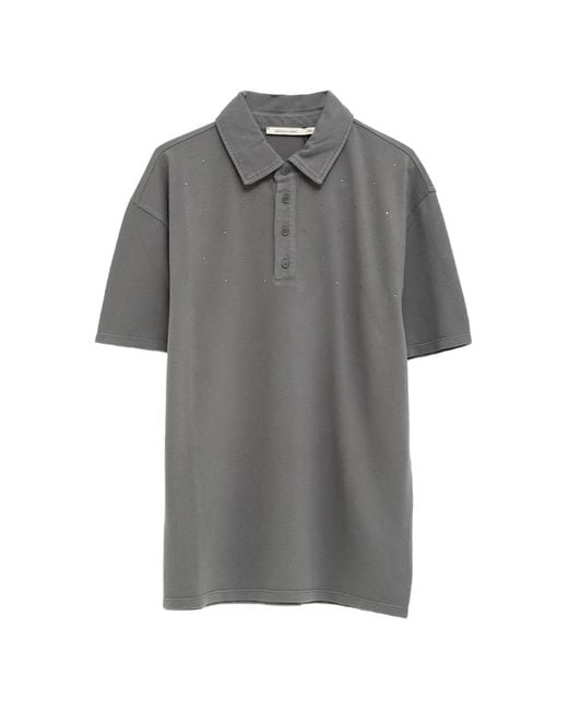 Paloma Wool Gray Crystal-Embellished Polo Shirt