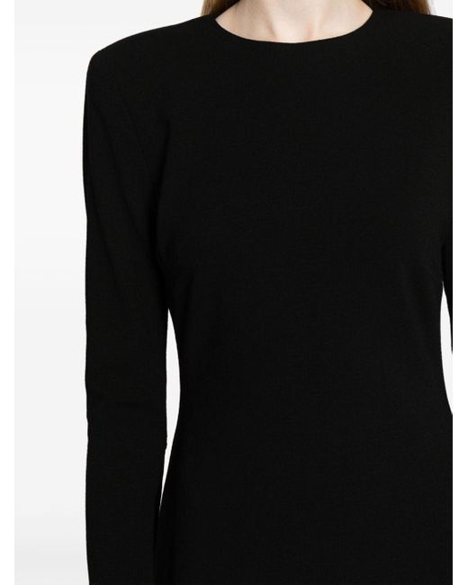 Robe en crêpe mélangée à coupe courte Victoria Beckham en coloris Black