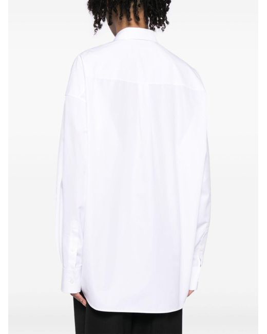 Alexander Wang White Long-sleeve Poplin Cotton Shirt for men