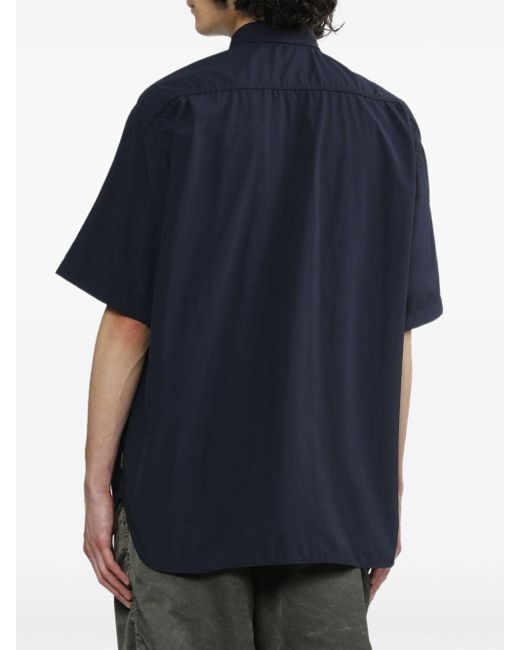 Comme des Garçons Blue Logo-tag Short-sleeve Shirt for men