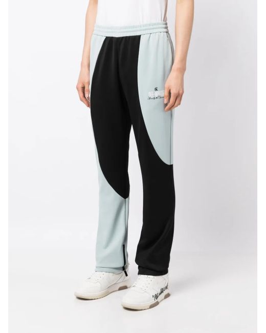 Off-White c/o Virgil Abloh Black Logo-Motif Colour-Block Track Pants for men