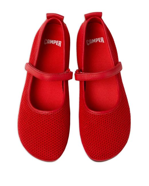 Camper Red Right Nina Strappy Ballet Flats
