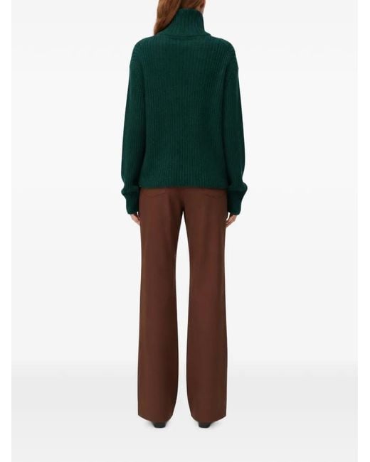 RETORI Green Ribbed Mock-Neck Sweater