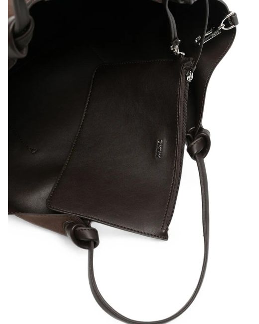 DKNY Black Medium Paula Diagonal-Stripe Tote Bag