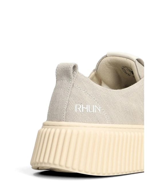 Rhun Natural Ridged-Sole Lace-Up Sneakers