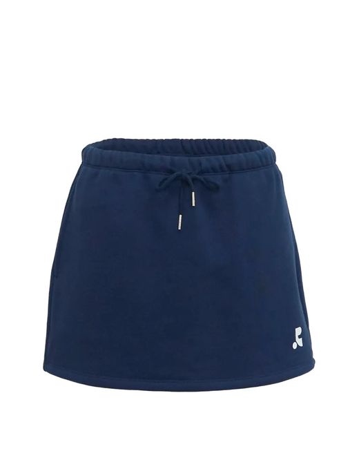 Rest&Recreation Blue Logo-Print Drawstring Skirt