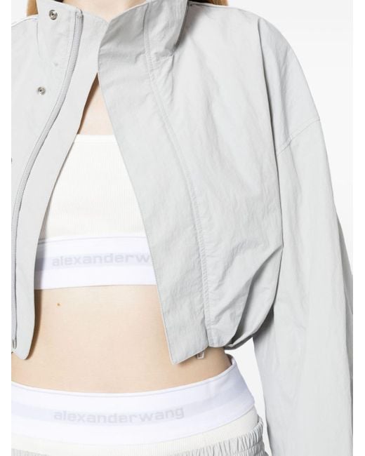 Alexander Wang White Double-layer Cropped Track Jacket