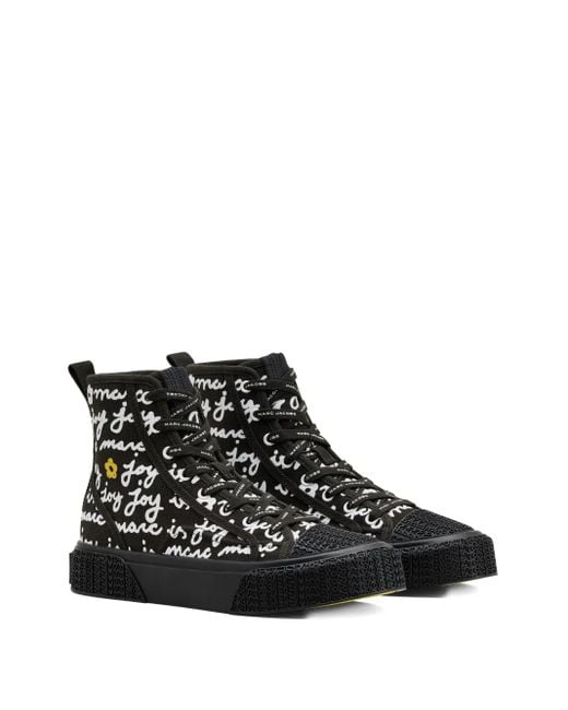 Marc Jacobs Black The Marc Is Joy High-Top Canvas Sneakers