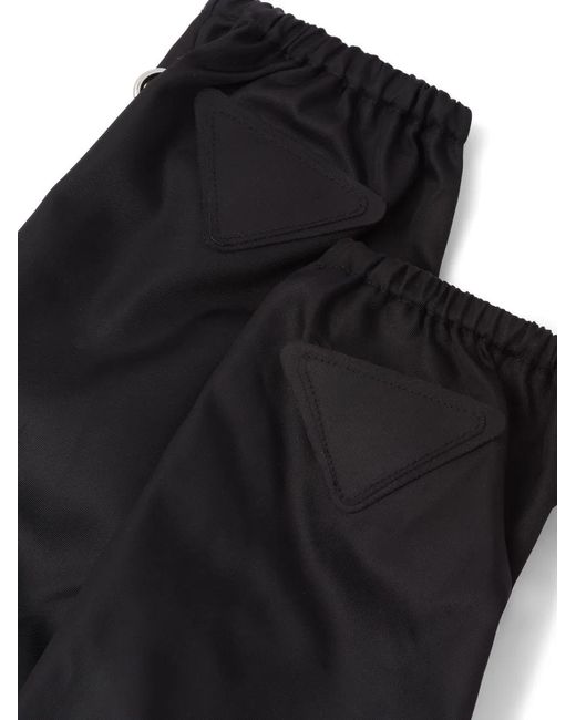 Prada Black Re-Nylon Triangle-Logo Gloves for men