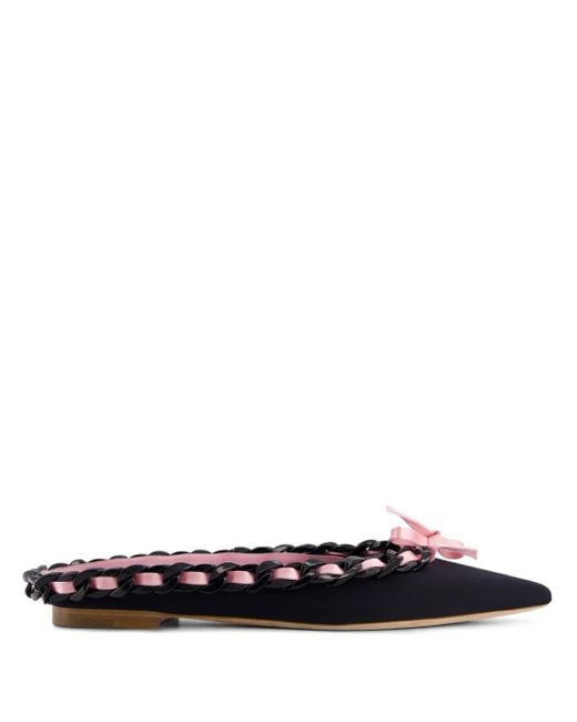 Giambattista Valli White Bow-Detail Slippers