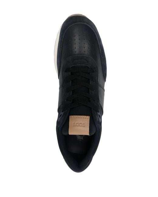 Tod's Blue Leather-Trimmed Low-Top Sneakers for men