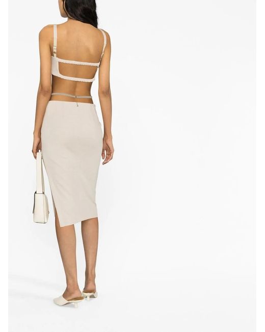 Patrizia Pepe White Square-Neck Crop Top