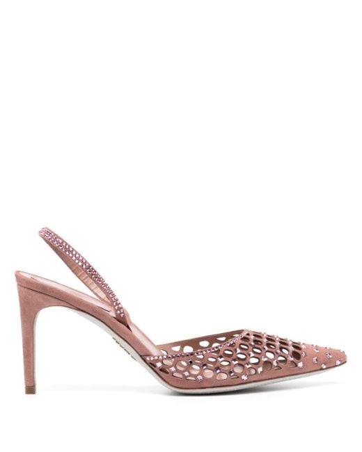 Zapatos con tacón de 80mm Rene Caovilla de color Pink