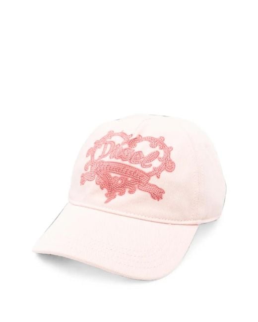 DIESEL Pink C-Rit Crystal-Embellished Baseball Cap
