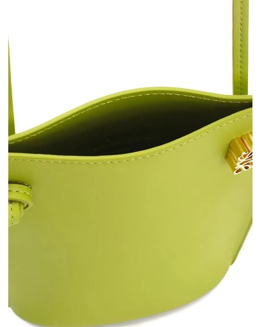 Loewe Green Drawstring Logo Cross Body Bag