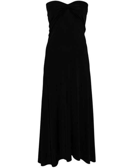 David Koma Black Strapless Maxi Dress
