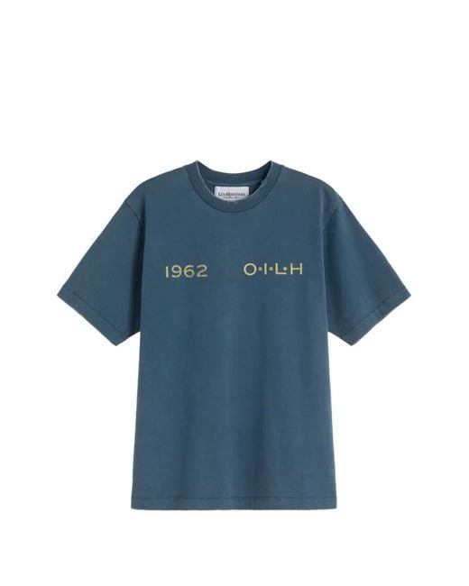 LES HÉRITIERS Blue Graphic-Print T-Shirt