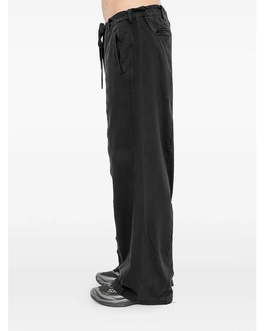 Andrea Ya'aqov Black Drawstring Wide-Leg Trousers for men