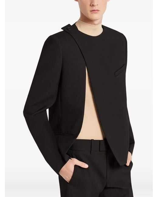Courreges Black Asymmetric Blazer for men