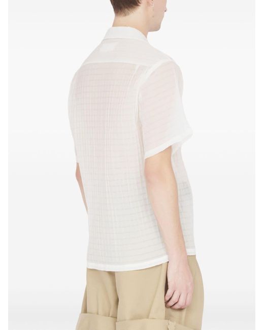 Maison Margiela White Semi-sheer Short-sleeve Shirt for men