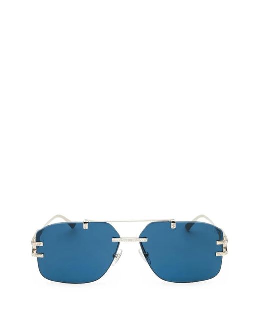 Versace Blue Rectangular-Frame Sunglasses for men