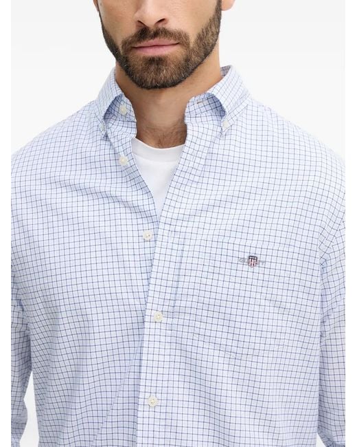 Camisa A Cuadros Con Bolsillo De Parche Gant de hombre de color White