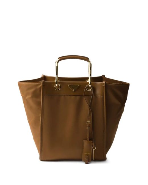 Prada Re-nylon ハンドバッグ Brown
