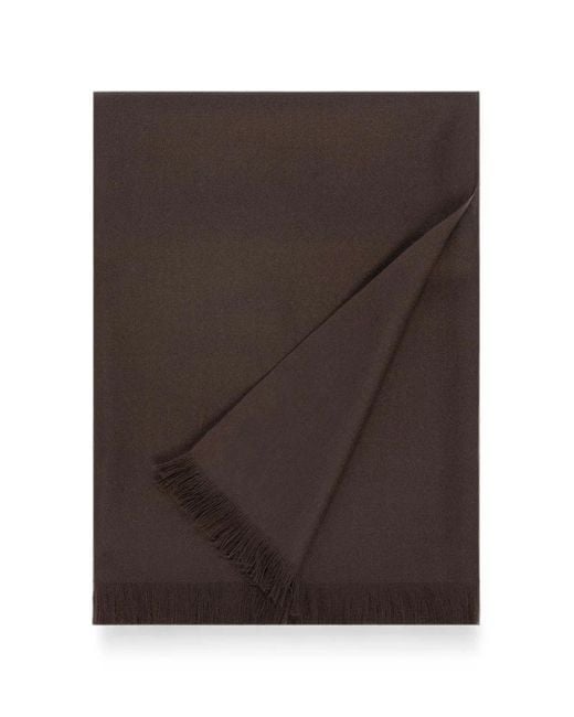 Bompard Brown Fringed Cashmere Scarf