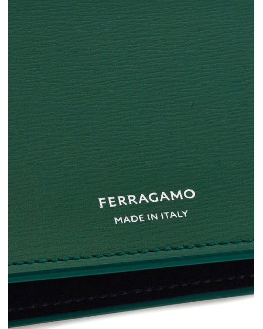 Ferragamo Green Classic Bi-fold Leather Wallet for men