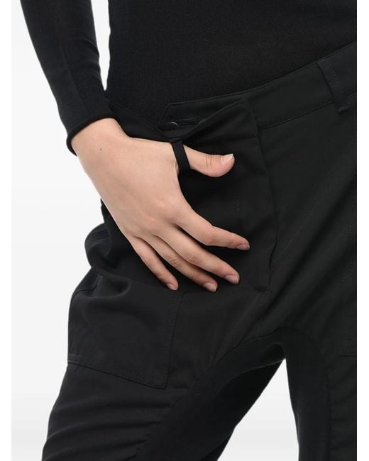 Stella McCartney Black Ruched-Detail Wool Trousers