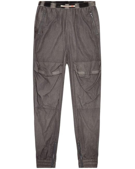 DIESEL Gray Tapered Cargo Trousers
