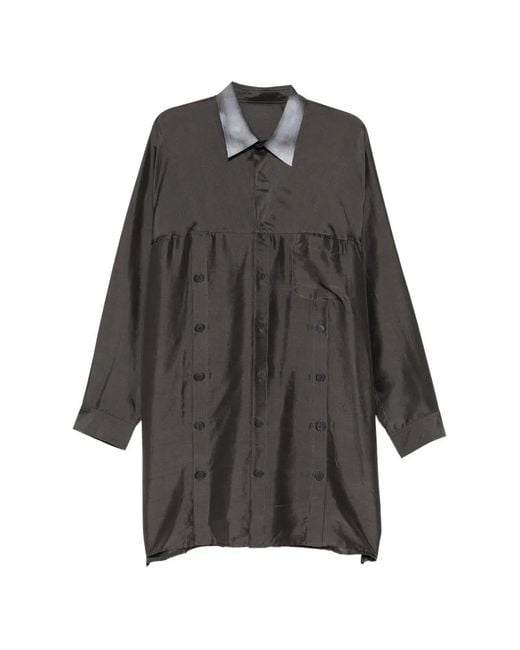 Yohji Yamamoto Gray R-Button Shirt for men