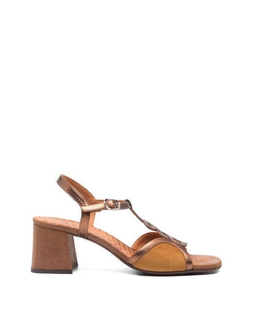 Chie Mihara Brown Letuche T-Strap Leather Sandals