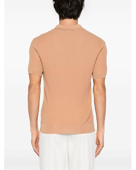 Roberto Collina Natural Textured Cotton Polo Shirt for men