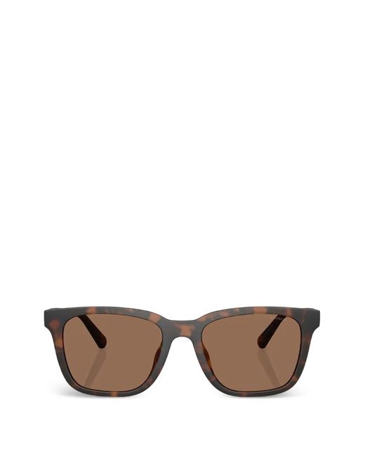 COACH Brown C Hardware Textured Square-Frame Sunglasses for men