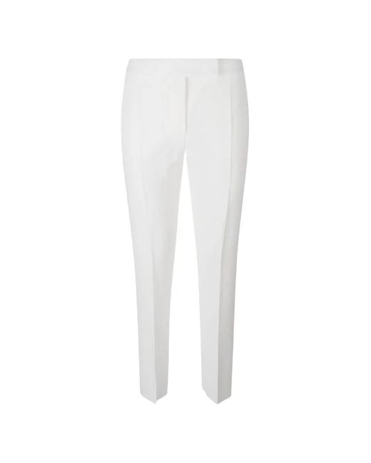 Max Mara White Concealed-Closure Trousers